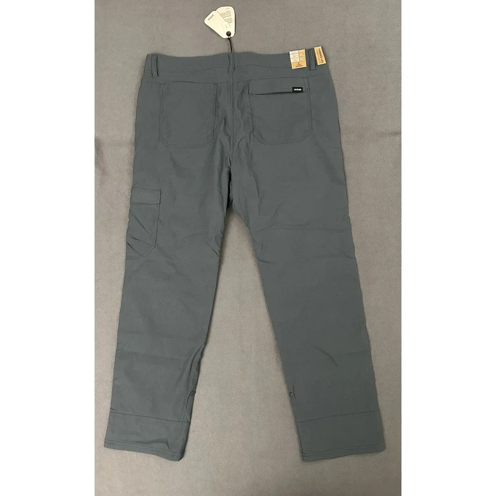 Prana Men's Stretch Zion Pants 2 Grey Blue Size 38x30 Slim Fit